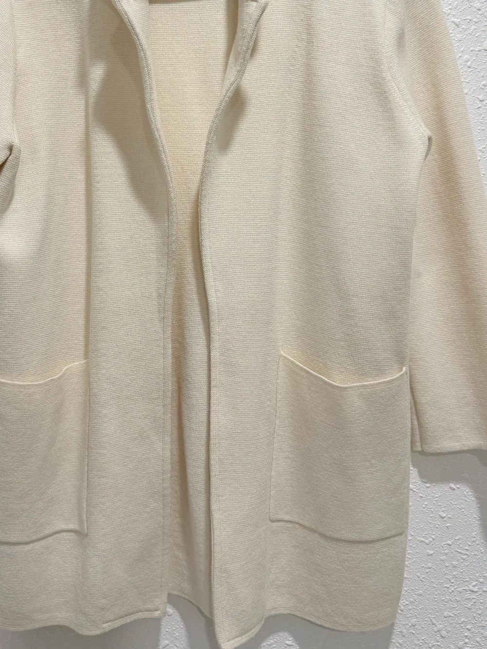 J. Crew 365 cotton merino wool polyester blend Cream Relaxed Open-Front Blazer S